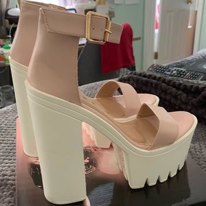 Pastel pink platform heels